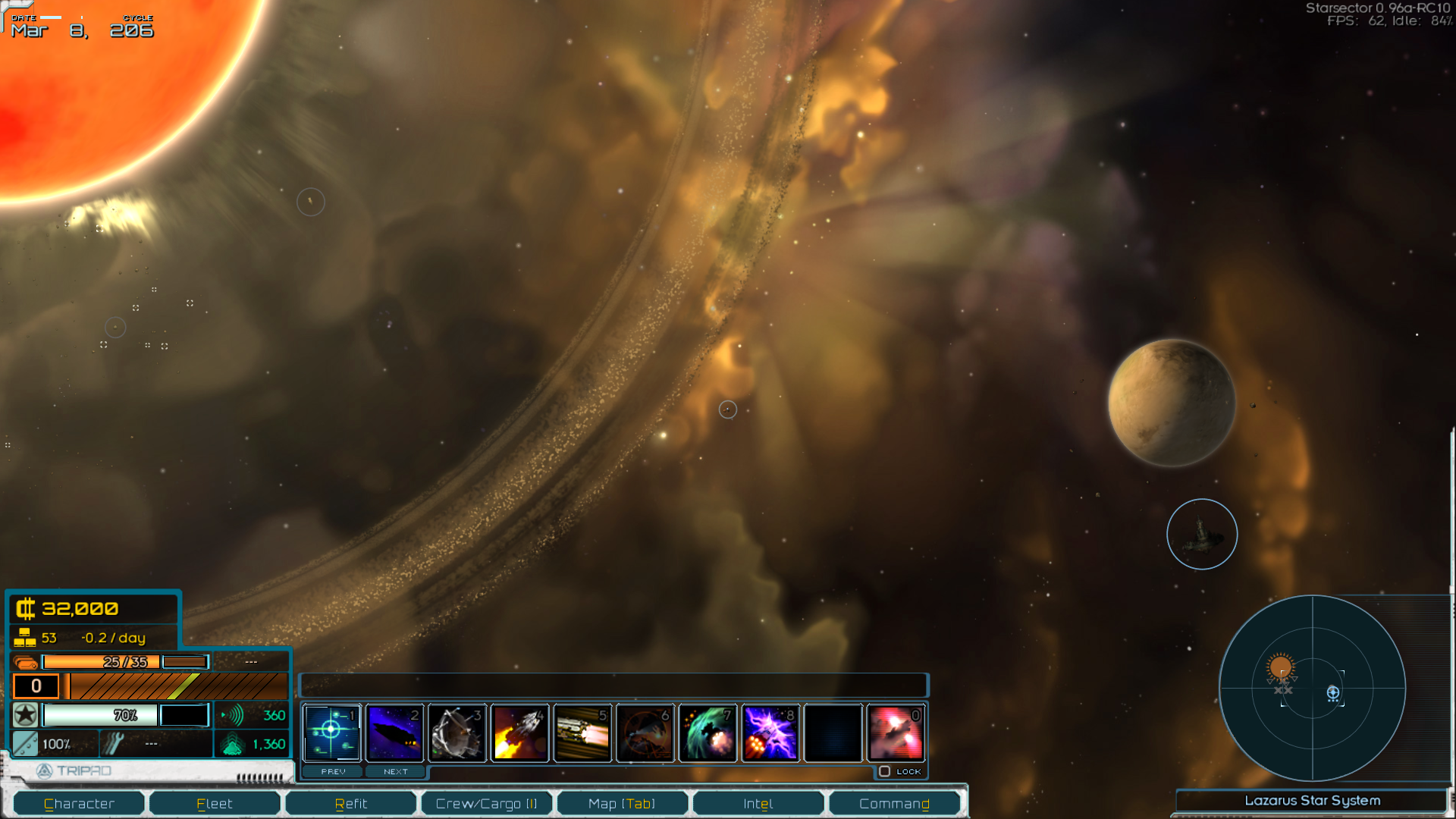 Wide view of custom solar system in-game