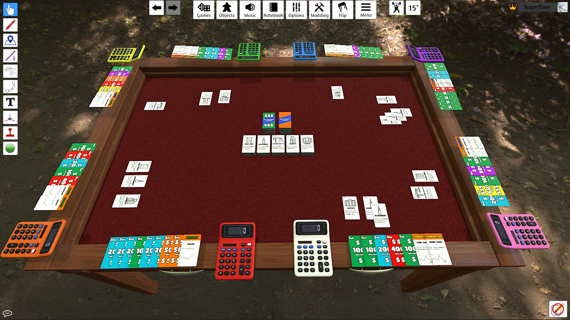 An example of a mid-game board